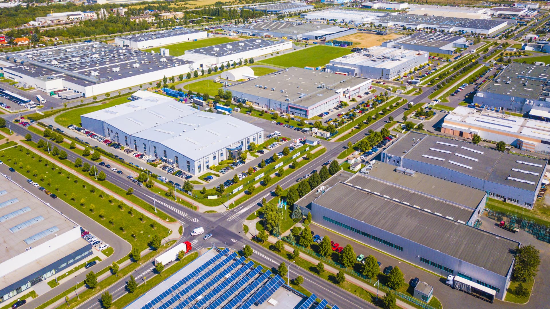 Landscaped modern industrial estate